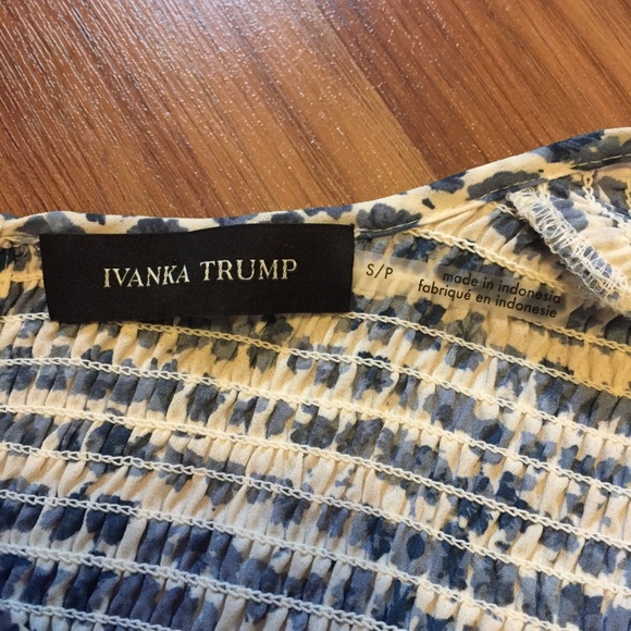 Ivanka Trump Small P. Long Sl Blouse Blue White - Picture 4 of 7